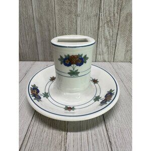 Vtg Op Co Syracuse Canterbury Matchbox Holder Ashtray Flower Decor 4" Tall